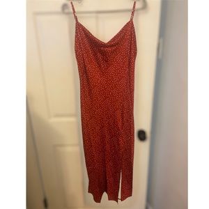 Paper Heart Women’s Medium Red with White Polka Dots Slip Dress